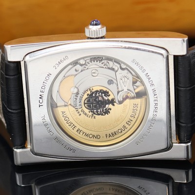 27023205d - AUGUSTE RAYMOND rechteckige Herrenarmbanduhr in Stahl, Schweiz um 2010, Automatik, ...