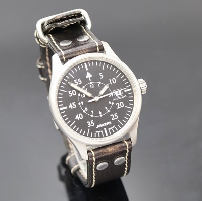 27023207b - JUNKERS Fliegeruhr in Stahl, Deutschland um 2015, Automatik, beids. vergl. Geh., Boden ...