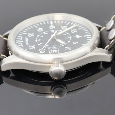 27023207c - JUNKERS Fliegeruhr in Stahl, Deutschland um 2015, Automatik, beids. vergl. Geh., Boden ...