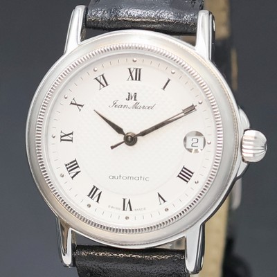 27023208a - JEAN MARCEL Armbanduhr in Stahl, Schweiz um 2000, Automatik, beids. vergl. Geh., Boden ...
