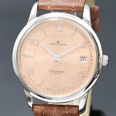 27023209a - JACQUES LEMANS 2 Armbanduhren in Stahl, Schweiz um 2000, Automatik, 1x beids. vergl., ...