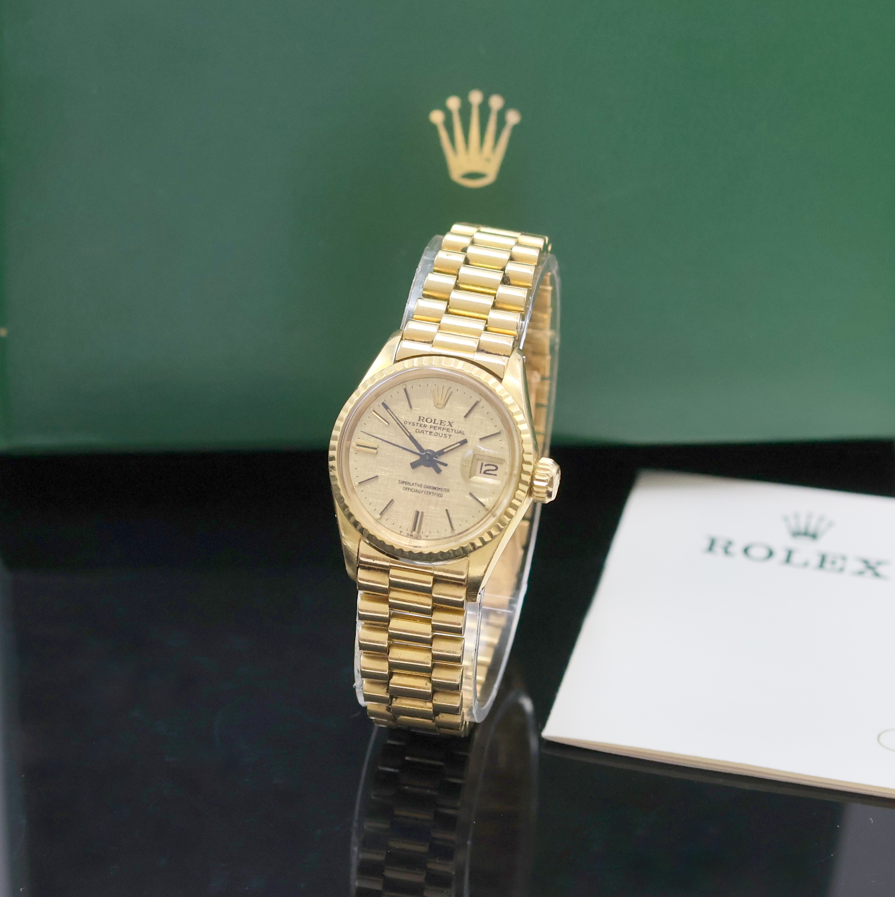 Image 27023390 - ROLEX Oyster Perpetual Datejust Damenarmbanduhr in GG 750/000 Referenz 6517, Schweiz lt. ...