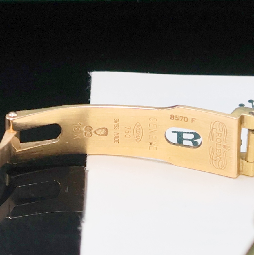 Detail c: ROLEX Oyster Perpetual Datejust Damenarmbanduhr in GG 750/000 Referenz 6517, Schweiz lt. beil. Garantie verk. 08/1971, Automatik, Chronometer der ...