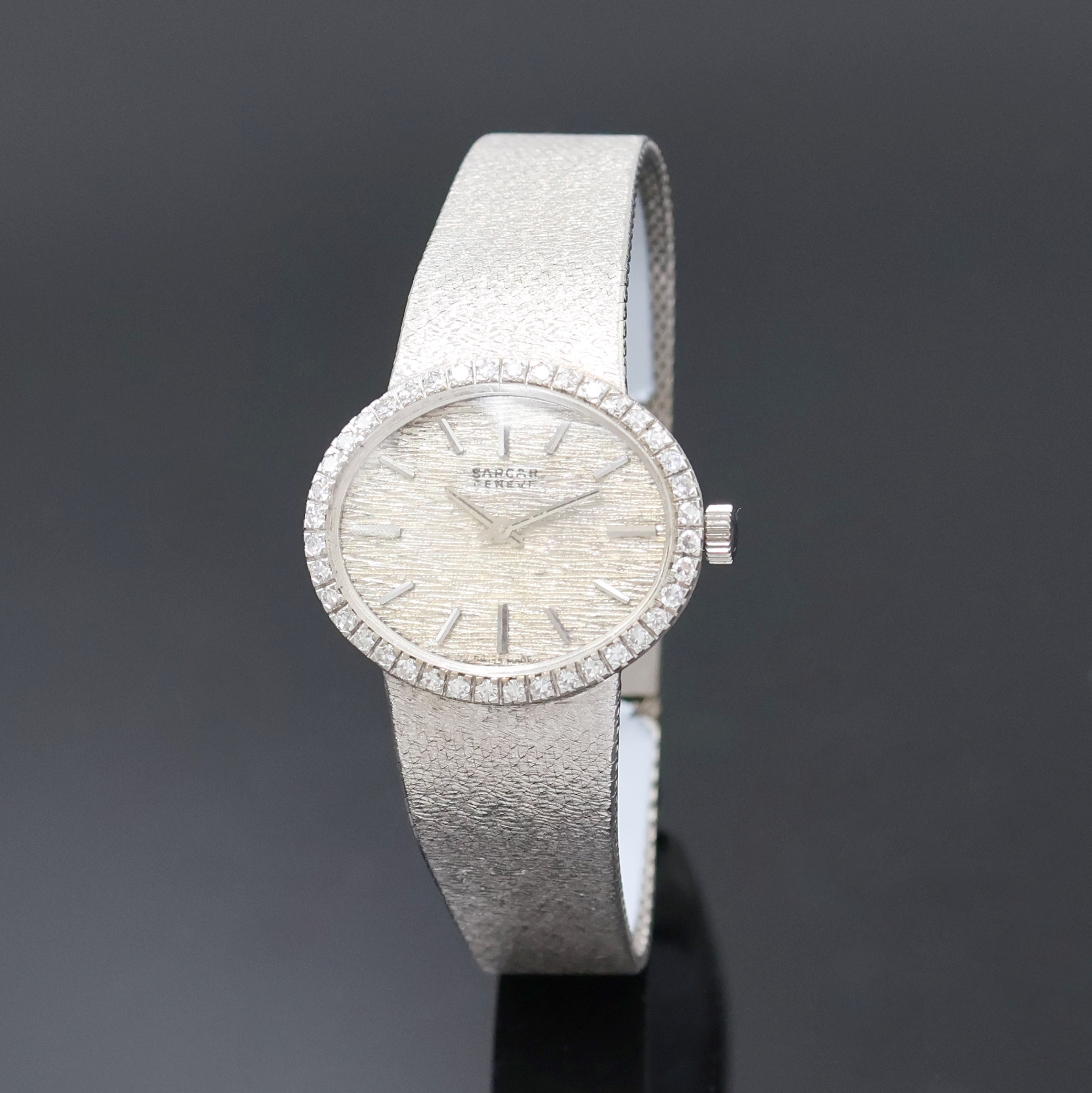 Image 27023392 - SARCAR Damenarmbanduhr in WG 585/000, Schweiz um 1965, Handaufzug, ovales Geh. inkl. ...