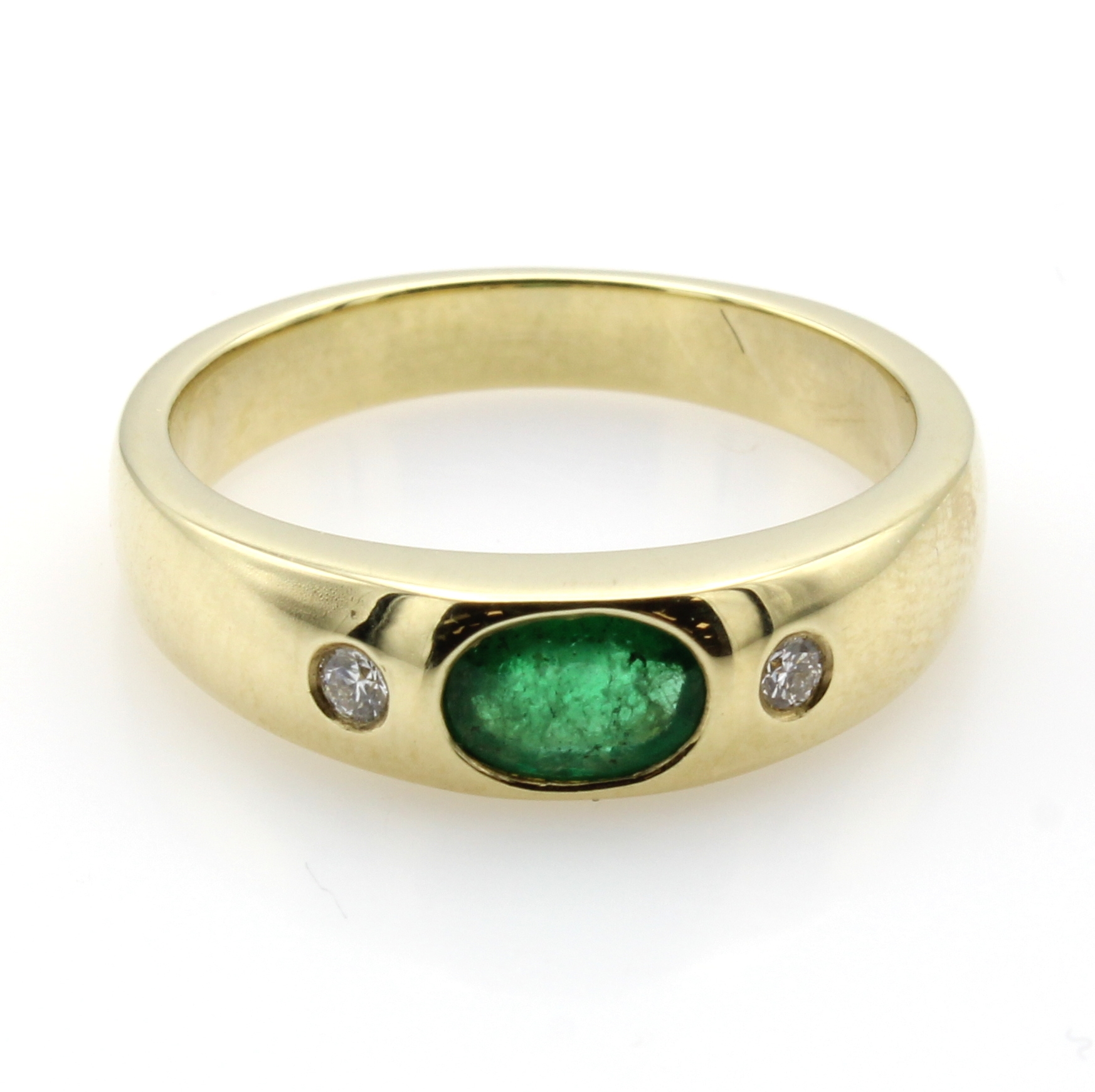 Image 27023459 - Ring mit Smaragd und Brillanten, GG 585/000,2 Brill. zus. ca. 0.03 ct Weiß/si, ovaler ...