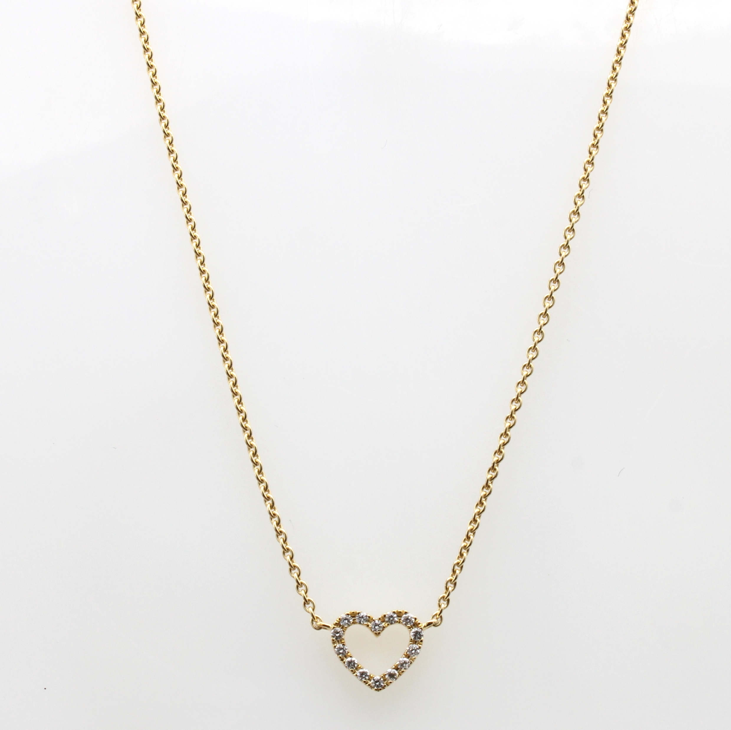 Image 27023481 - Collier ´Herz´ mit Brillanten, GG 585/000, 14 Brill. zus. ca. 0.07 ct Weiß/si, in L. ...