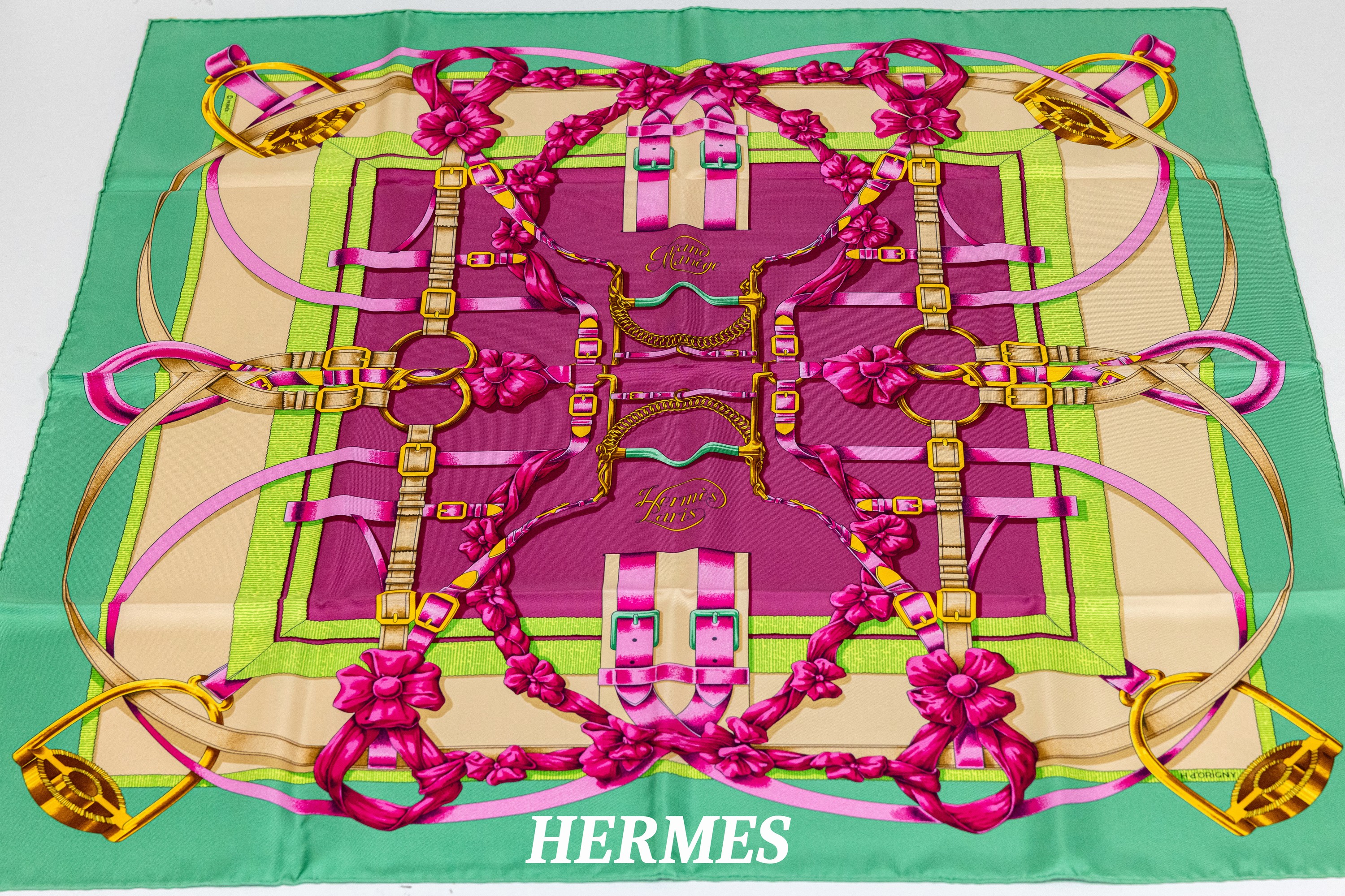 Image 27023482 - HERMES Seidencarree, 100% Seide, Modell Grand Manege, Entwurf von Henri d`Orgini, ca. ...