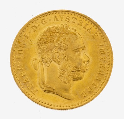 Image Goldmünze 1 Dukat, Österreich-Ungarn, 1915, Franz Joseph I., offizielle Nachprägung
