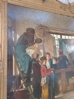 27023448c - Antoine Edouard Joseph Moulinet, 1833 Olouzac-1891 Chartres, Kinder in einer Werkstatt, ...