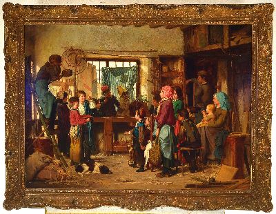 27023448k - Antoine Edouard Joseph Moulinet, 1833 Olouzac-1891 Chartres, Kinder in einer Werkstatt, ...