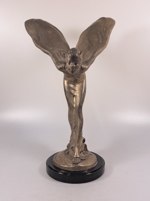 27023471g - Spirit of Ecstasy, Bronzefigur nach Sykes, sign. Chantessin, Weißbronze, geflügelte ...