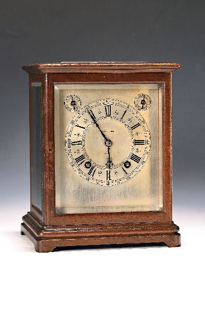Image table clock with Petite Sonnerie, Aird Thomson Glasgow, London, Mahogany housing, 3 ...