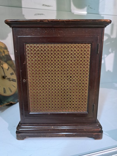 27023485d - Tischuhr mit Petite Sonnerie, Aird Thomson Glasgow, London, Mahagonigehäuse dreiseitig ...