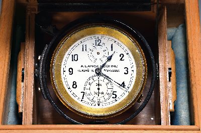 Image navy chronometer, Lange & Söhne, Glashütte, in a double wooden case with leather ...