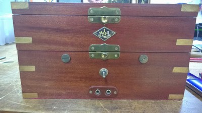 27023489e - Doppel-Marinechronometer, Rußland, Kirov, um 1960, im orig. Mahagonikasten mit ...