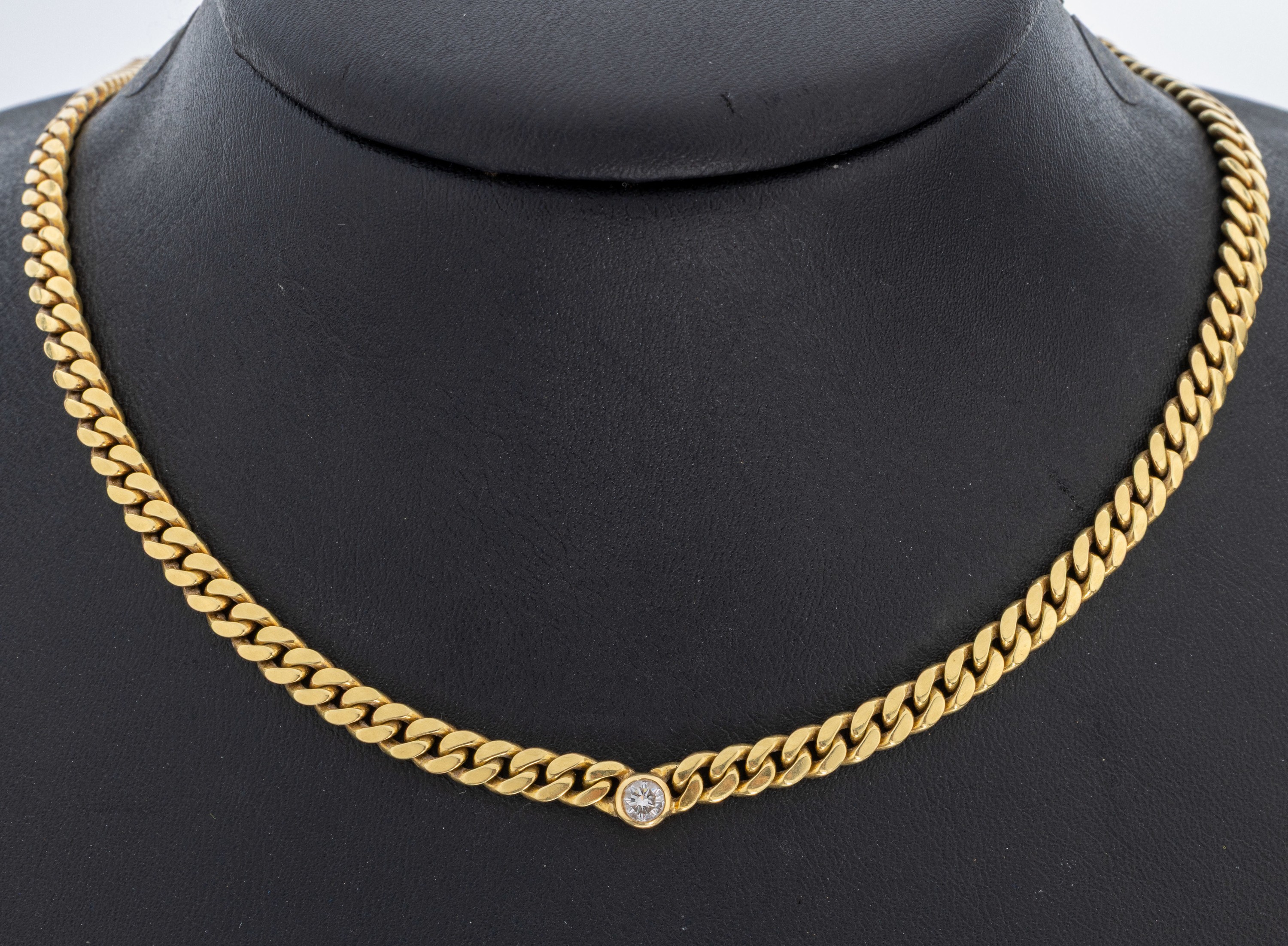 Image 27023643 - 18 kt Gold Brillant-Collier, GG 750/000, Brillant ca. 0.15 ct Weiß/si, L. ca. 42 cm, ...