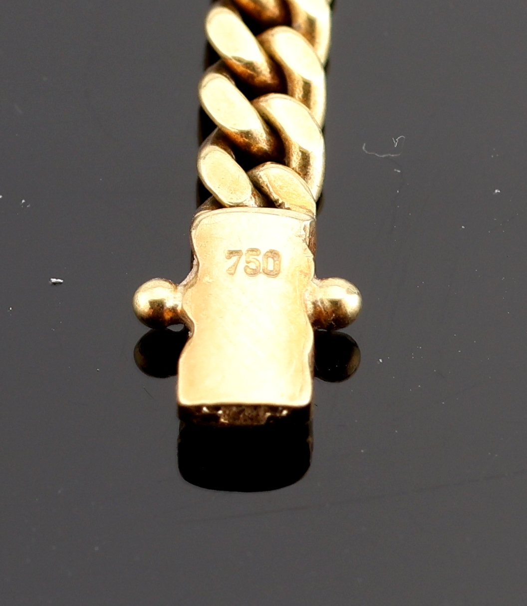 Detail c: 18 kt Gold Brillant-Collier, GG 750/000, Brillant ca. 0.15 ct Weiß/si, L. ca. 42 cm, Kastenschloss mit 2 Sicherheitsachten, ca. 34.5 g