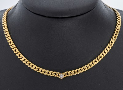 Image 18 kt Gold Brillant-Collier, GG 750/000, Brillant ca. 0.15 ct Weiß/si, L. ca. 42 cm, ...
