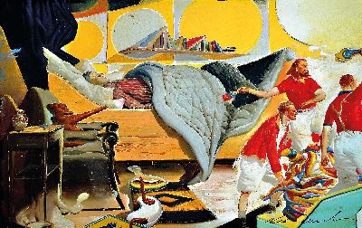 Image Neo Rauch, born 1960, #´Uprising#´, offset lithograph, 2012, sheet size. 40x60 cm, frame ...