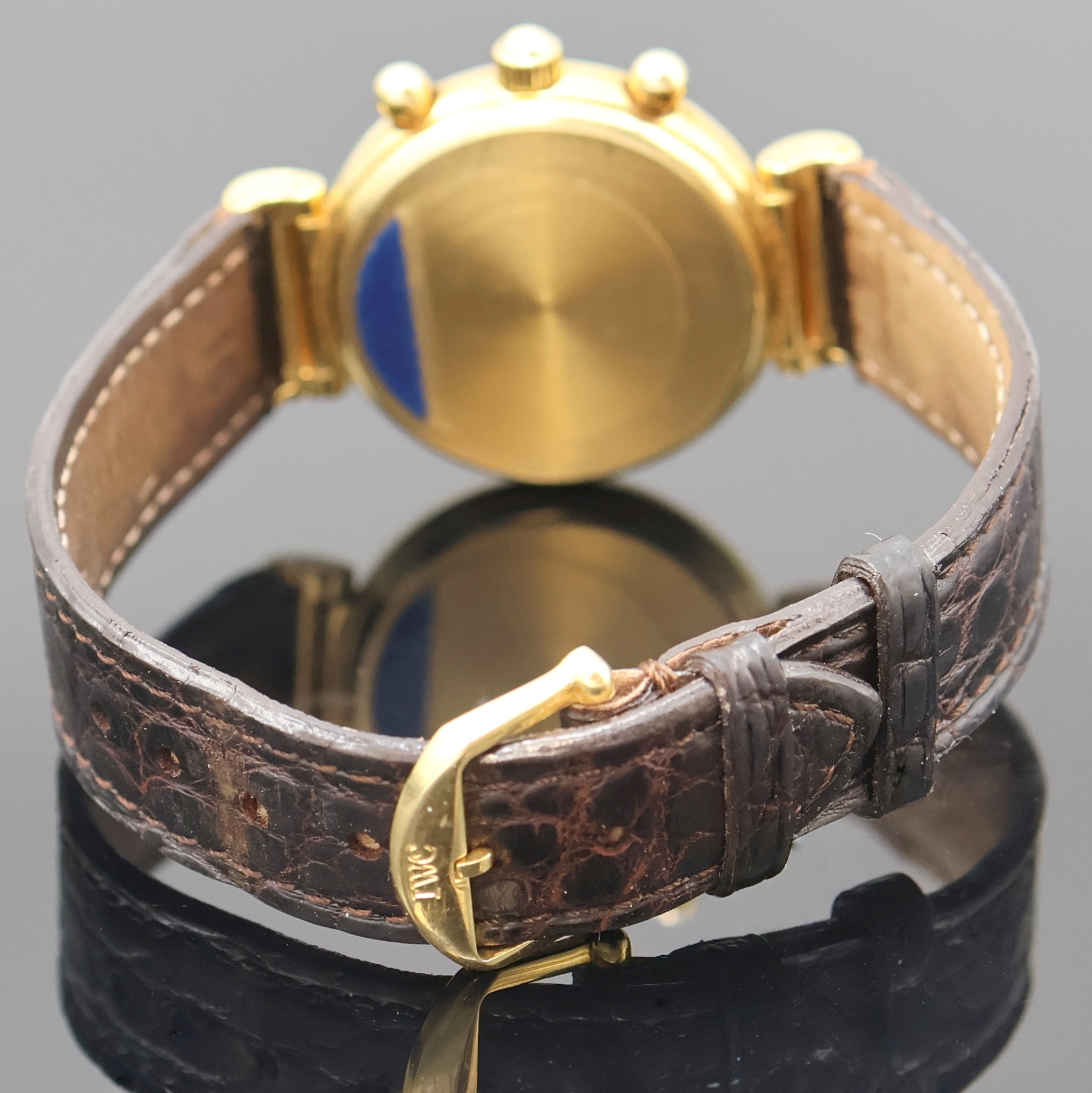 Detail c: IWC Da Vinci Damenarmbanduhr in GG 750/000 Referenz 3736 mit Chronograph und Mondphase, Schweiz um 2000, quarz, 2-teil. Gehäuse, Boden aufgedr., ...