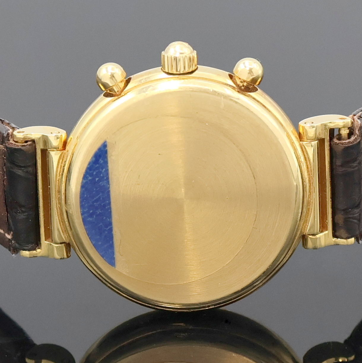 Detail e: IWC Da Vinci Damenarmbanduhr in GG 750/000 Referenz 3736 mit Chronograph und Mondphase, Schweiz um 2000, quarz, 2-teil. Gehäuse, Boden aufgedr., ...