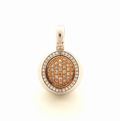 27023784a - 18 kt Gold JÖRG HEINZ Brillant-´Magic Pendant´, WG/GG 750/000, pol., Innenkugel ...