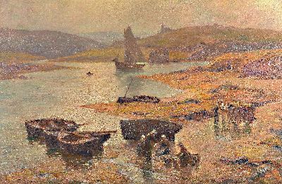 Image Vitalis Morin, 1867-1936, französischer Künstler, Küstenlandschaft in der Bretagne ...