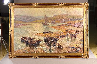 27023884k - Vitalis Morin, 1867-1936, französischer Künstler, Küstenlandschaft in der Bretagne ...