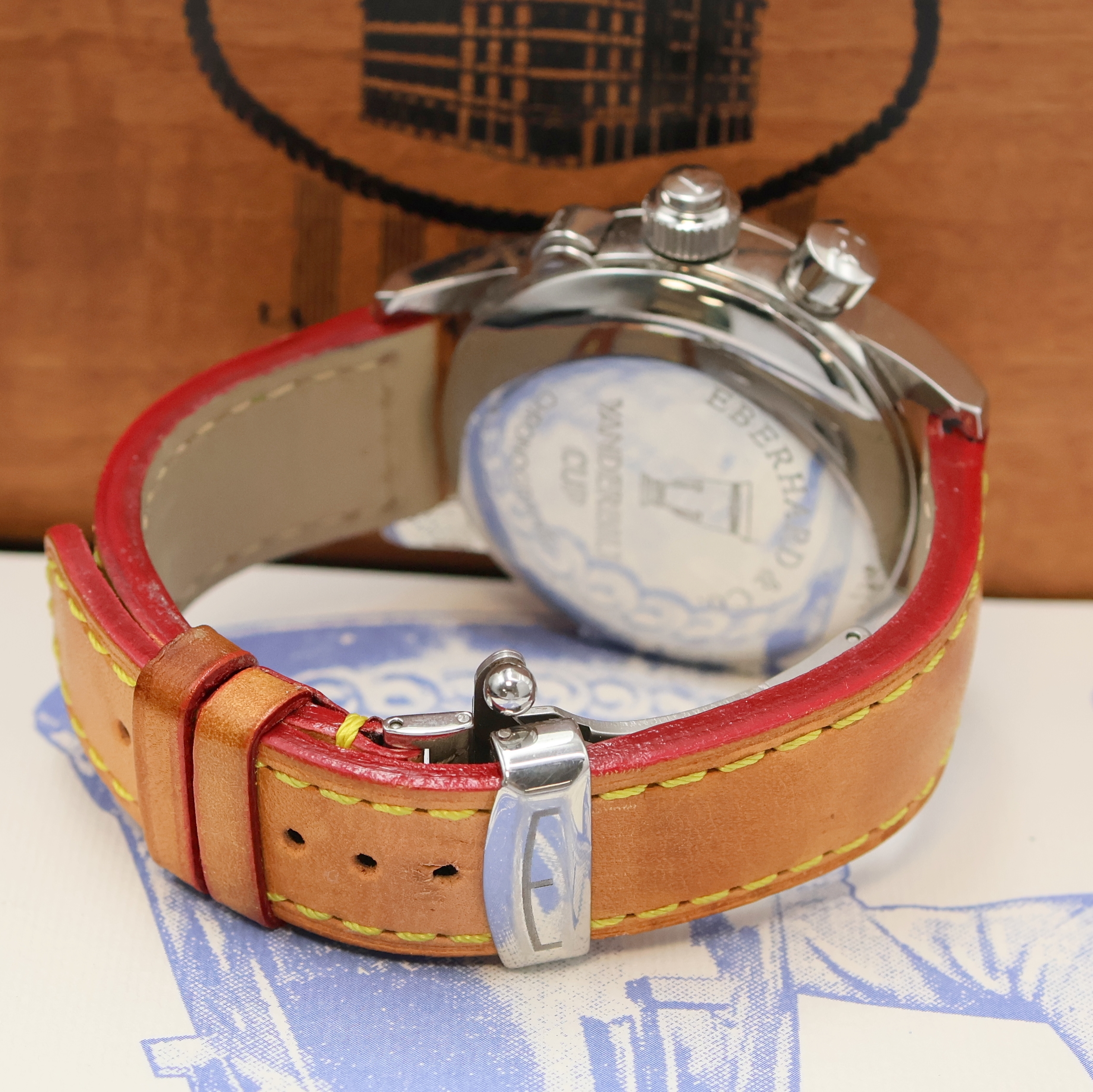 Detail c: EBERHARD & CO Armbandchronograph Tazio Nuvolari Vanderbuilt Cup Referenz 31045, Schweiz verk. lt. beil. Pap. 05/2009, Automatik, beids. vergl. ...