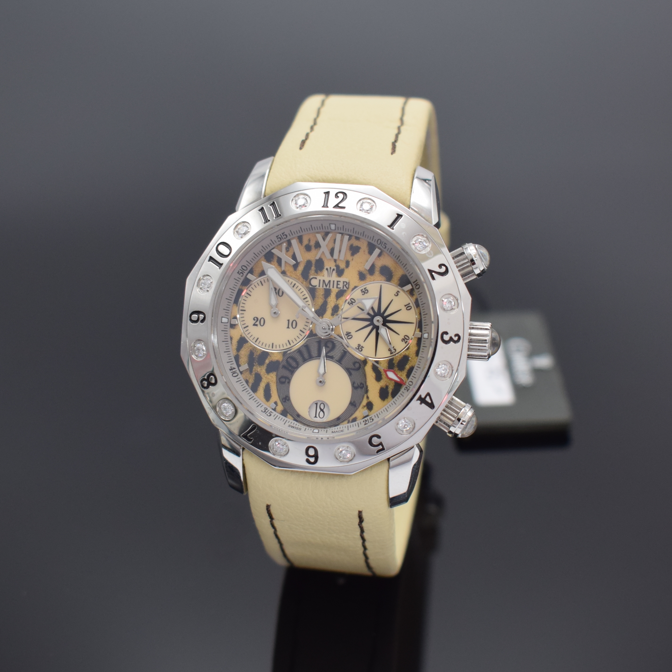 Detail a: CIMIER 3 Damenchronographen aus der Serie Seven Seas in Edelstahl Referenz 6106, Schweiz um 2010, quarz, massives Geh., Boden 6-fach verschr., ...