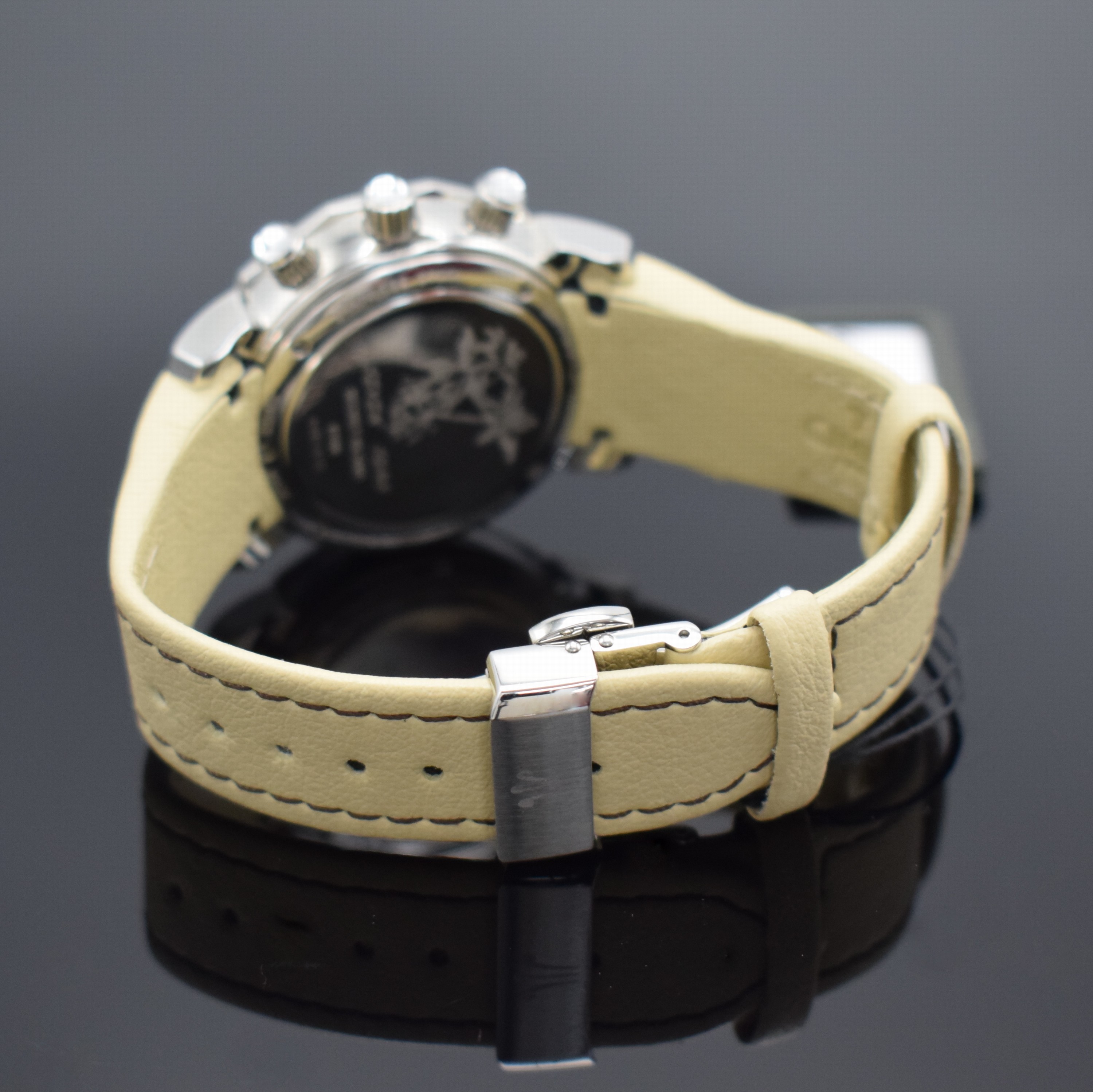 Detail b: CIMIER 3 Damenchronographen aus der Serie Seven Seas in Edelstahl Referenz 6106, Schweiz um 2010, quarz, massives Geh., Boden 6-fach verschr., ...