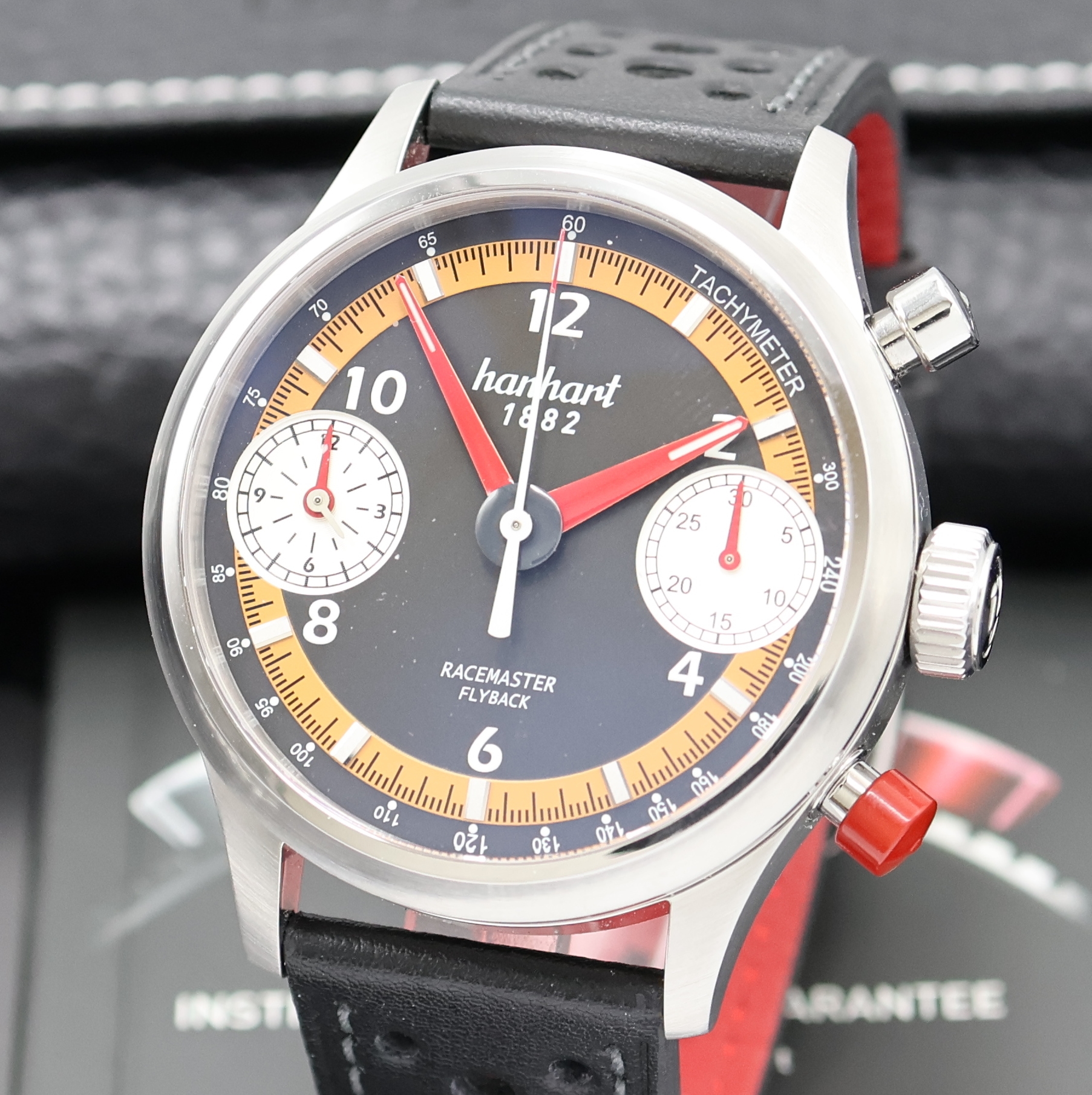 Detail a: HANHART Pioneer Racemaster GTF Flyback Herrenchronograph Referenz 738.630, Deutschland verk. lt. beil. Pap. 04/2015, Automatik, Edelstahlgeh. inkl. ...