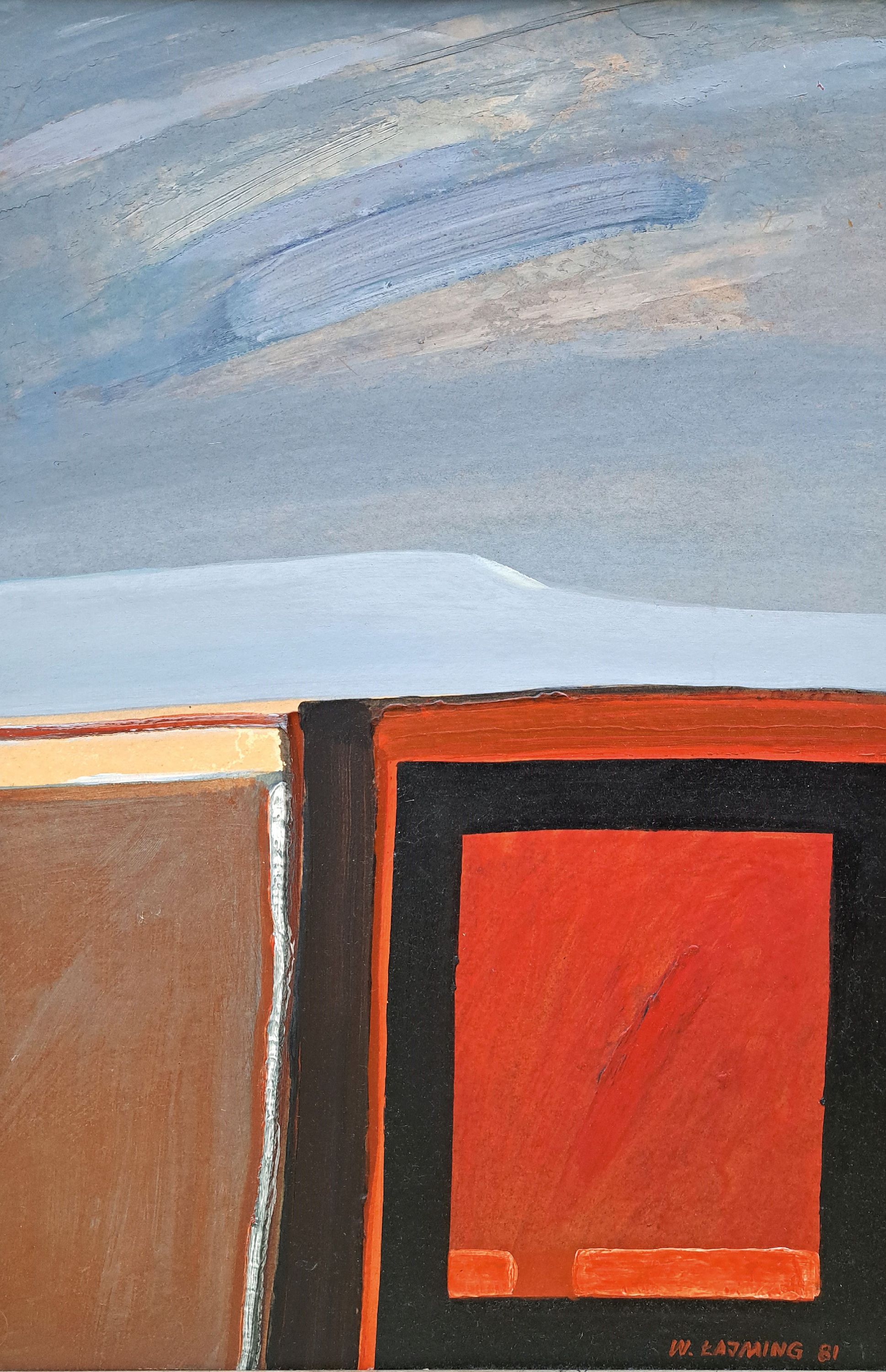 Detail k: Unbekannter Künstler, Öl/Hartfaser, rechts unten sign., dat. 81, R. ca. 76x56 cm