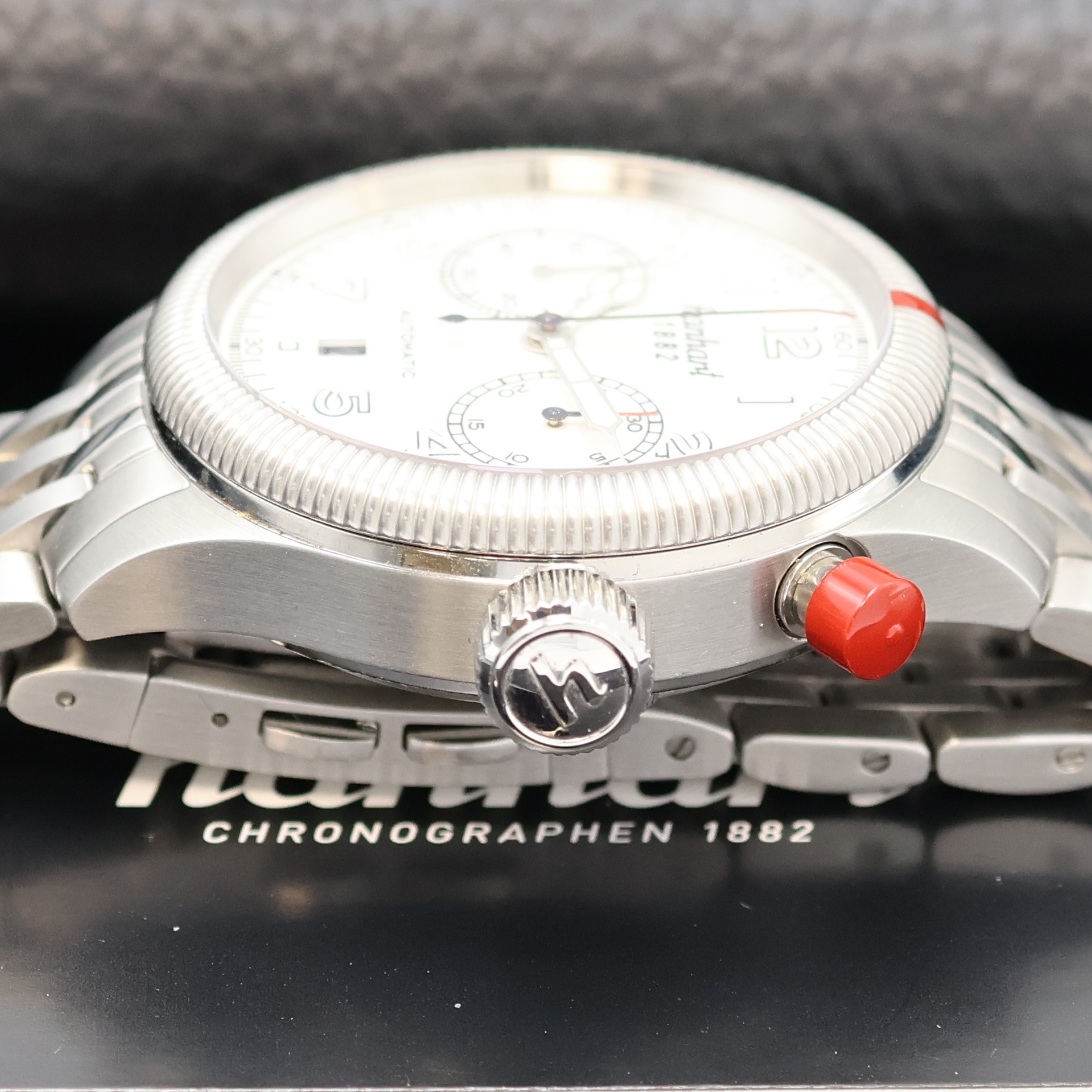 Detail d: HANHART Pioneer MonoControl Armbandchronograph Referenz 723.220, Deutschland verk. lt. beil. Garantie 04/2012, Automatik, Edelstahlgeh. inkl. orig. ...