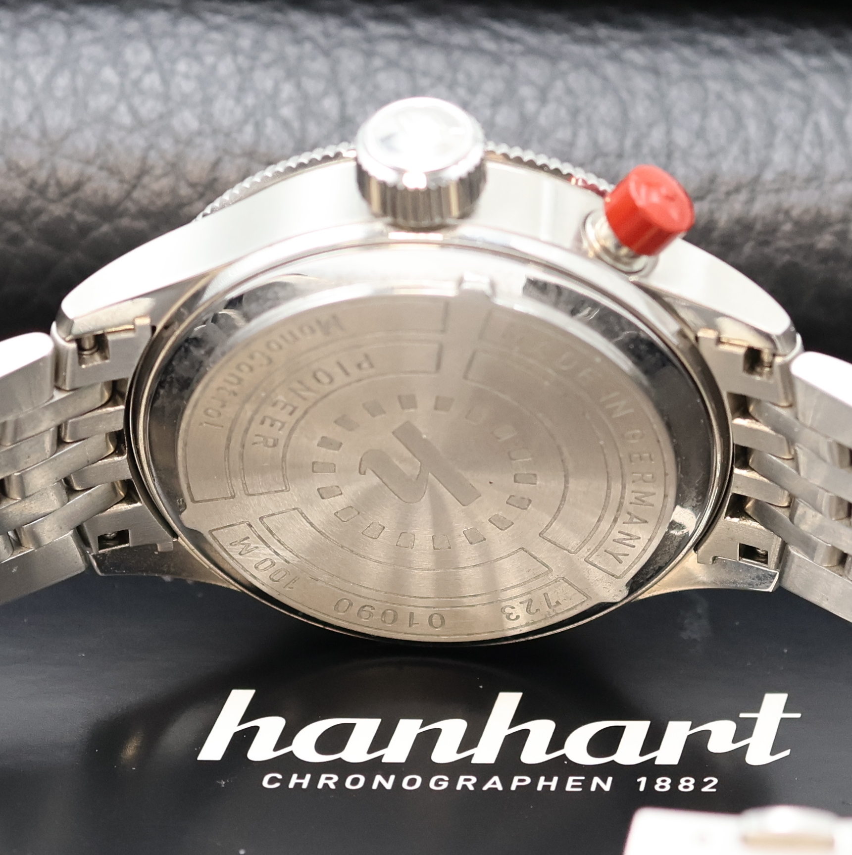 Detail e: HANHART Pioneer MonoControl Armbandchronograph Referenz 723.220, Deutschland verk. lt. beil. Garantie 04/2012, Automatik, Edelstahlgeh. inkl. orig. ...