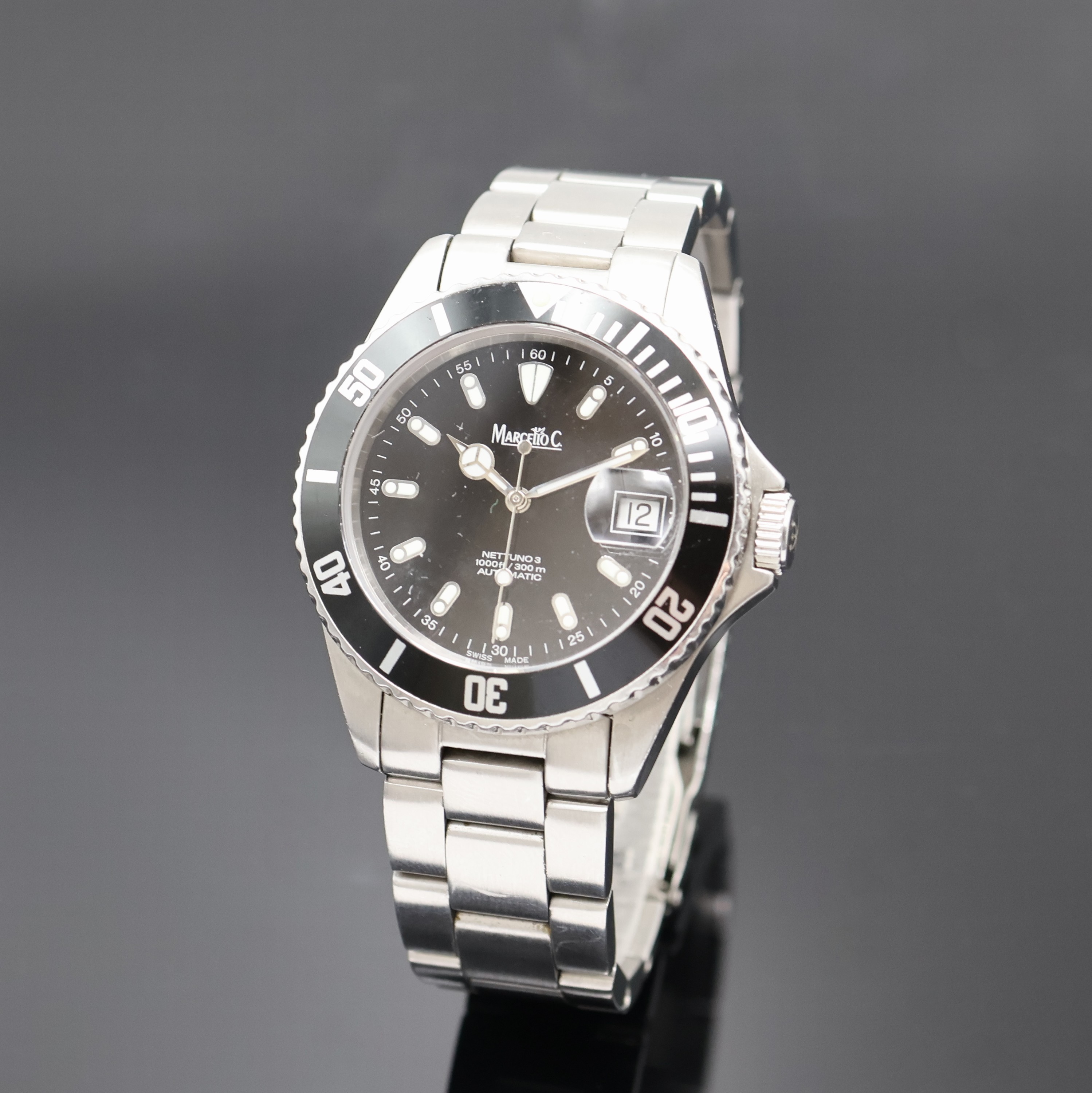 Image 27023982 - MARCELLO C Herrenarmbanduhr Nettuno 3 in Stahl Referenz 2007, Schweiz um 2010, ...