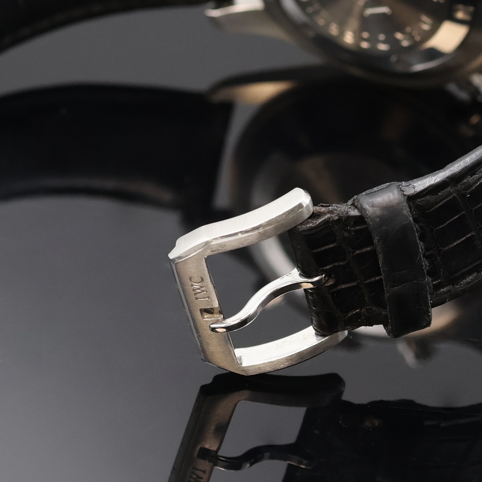 Detail b: IWC Der Doppelchronograph in Stahl Referenz 3713, Schweiz um 2000, Automatik, Boden u. Krone verschr., antimagn. Innengeh., orig. Lederband m. ...