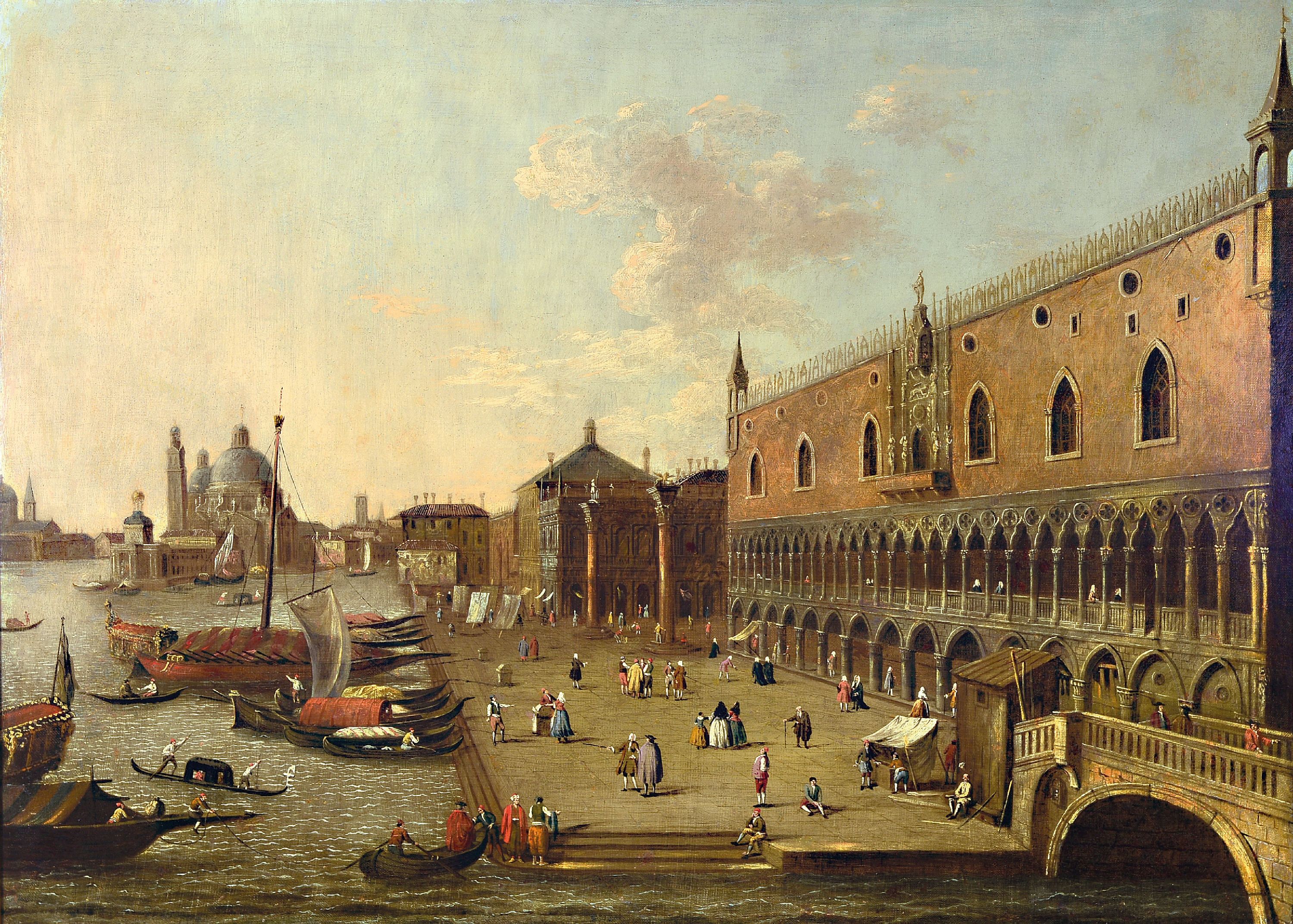 Image 27023992 - Zuschreibung: Giacomo Guardi, 1764-1835, Vedute von Venedig, Blick entlang des Palazzo ...