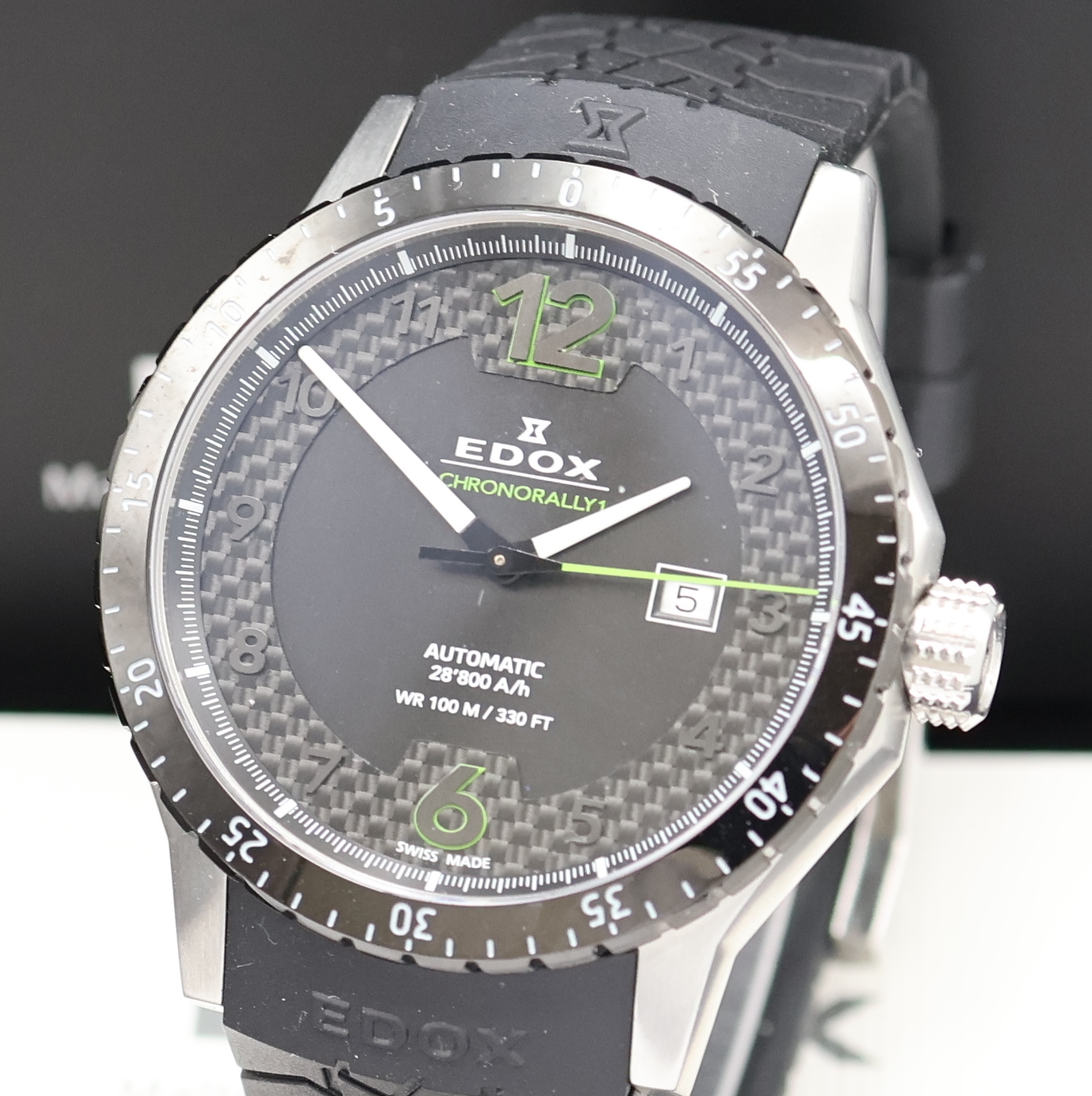 Detail a: EDOX Chronorally 1 Herrenarmbanduhr Referenz 80094, Schweiz verk. lt. beil. Pap. 10/2013, Automatik, beids. vergl. Stahlgeh., Boden verschr., ...