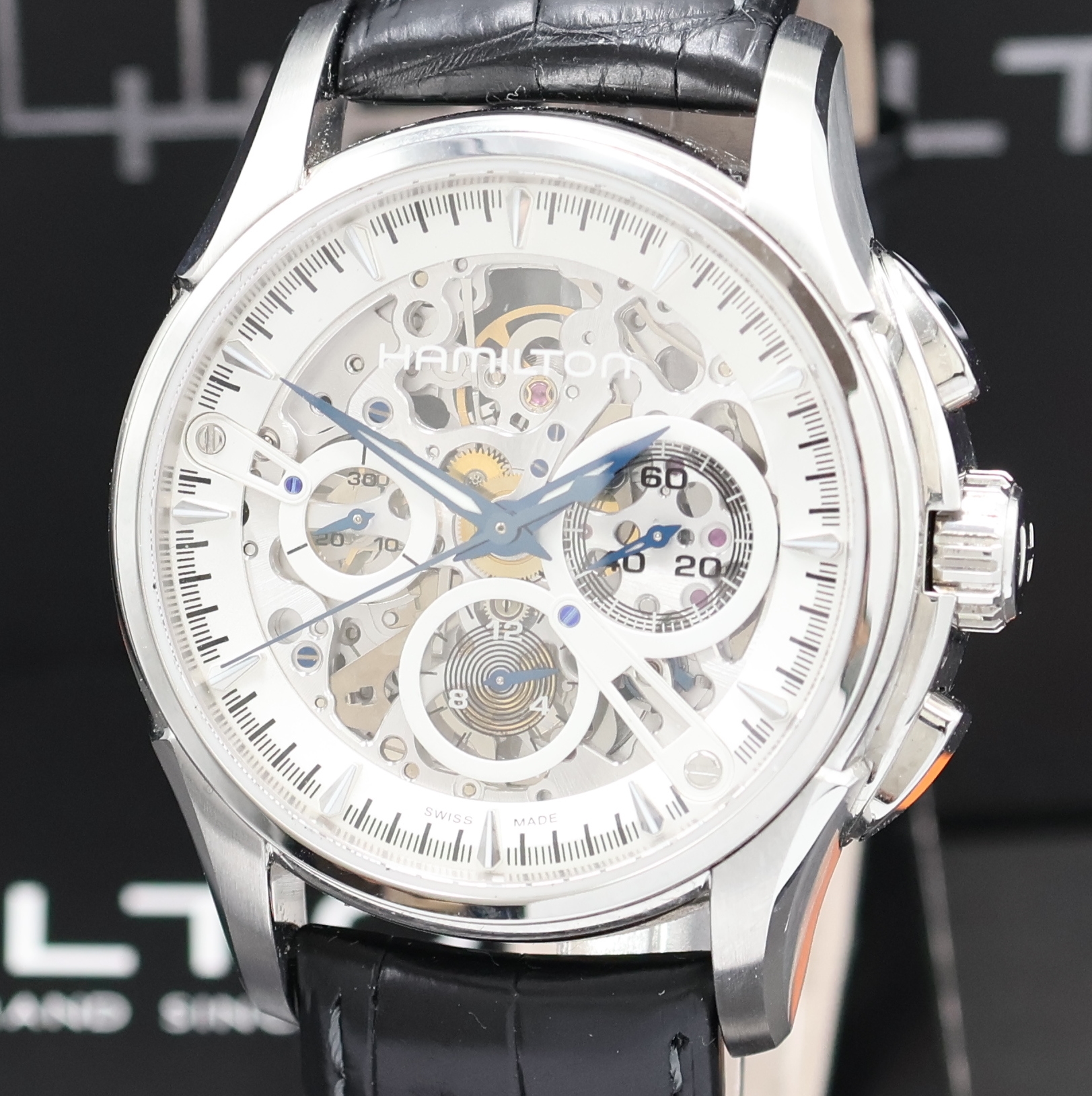 Detail a: HAMILTON Jazzmaster auf 999 Stück limitierter Armbandchronograph Referenz H326760, Schweiz um 2010, Automatik, beids. vergl. Stahlgeh. inkl. orig. ...