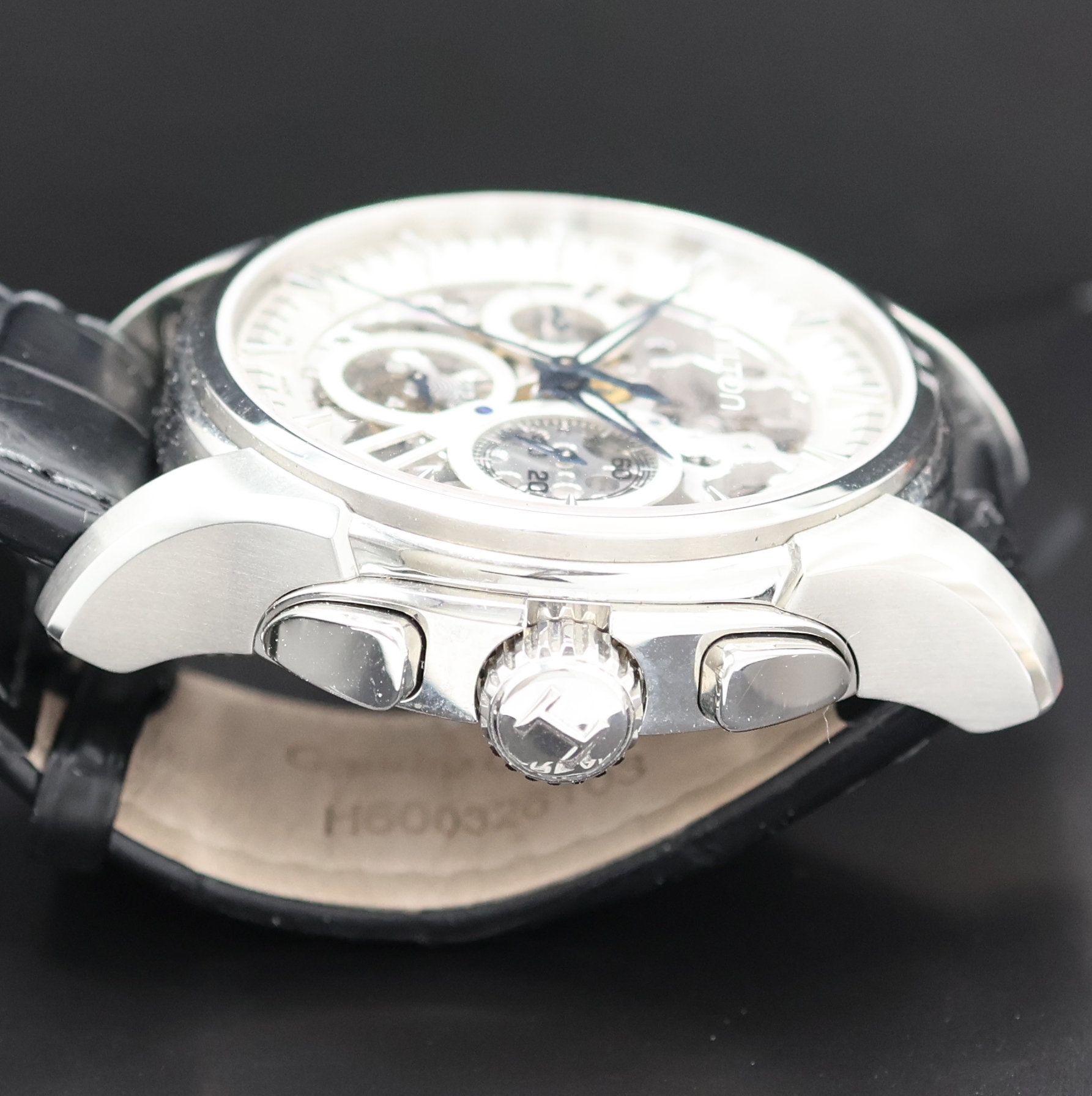 Detail d: HAMILTON Jazzmaster auf 999 Stück limitierter Armbandchronograph Referenz H326760, Schweiz um 2010, Automatik, beids. vergl. Stahlgeh. inkl. orig. ...