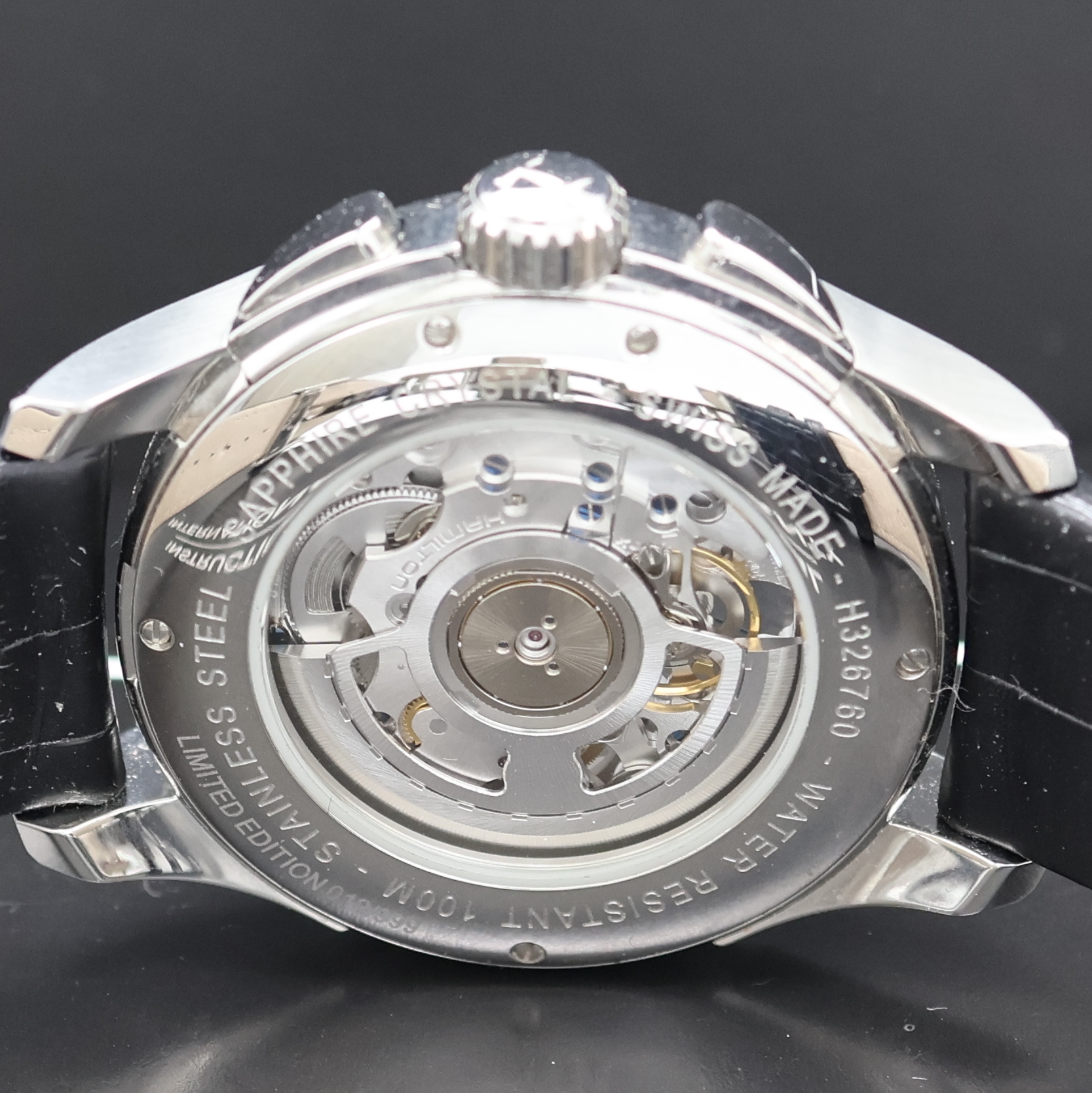 Detail e: HAMILTON Jazzmaster auf 999 Stück limitierter Armbandchronograph Referenz H326760, Schweiz um 2010, Automatik, beids. vergl. Stahlgeh. inkl. orig. ...