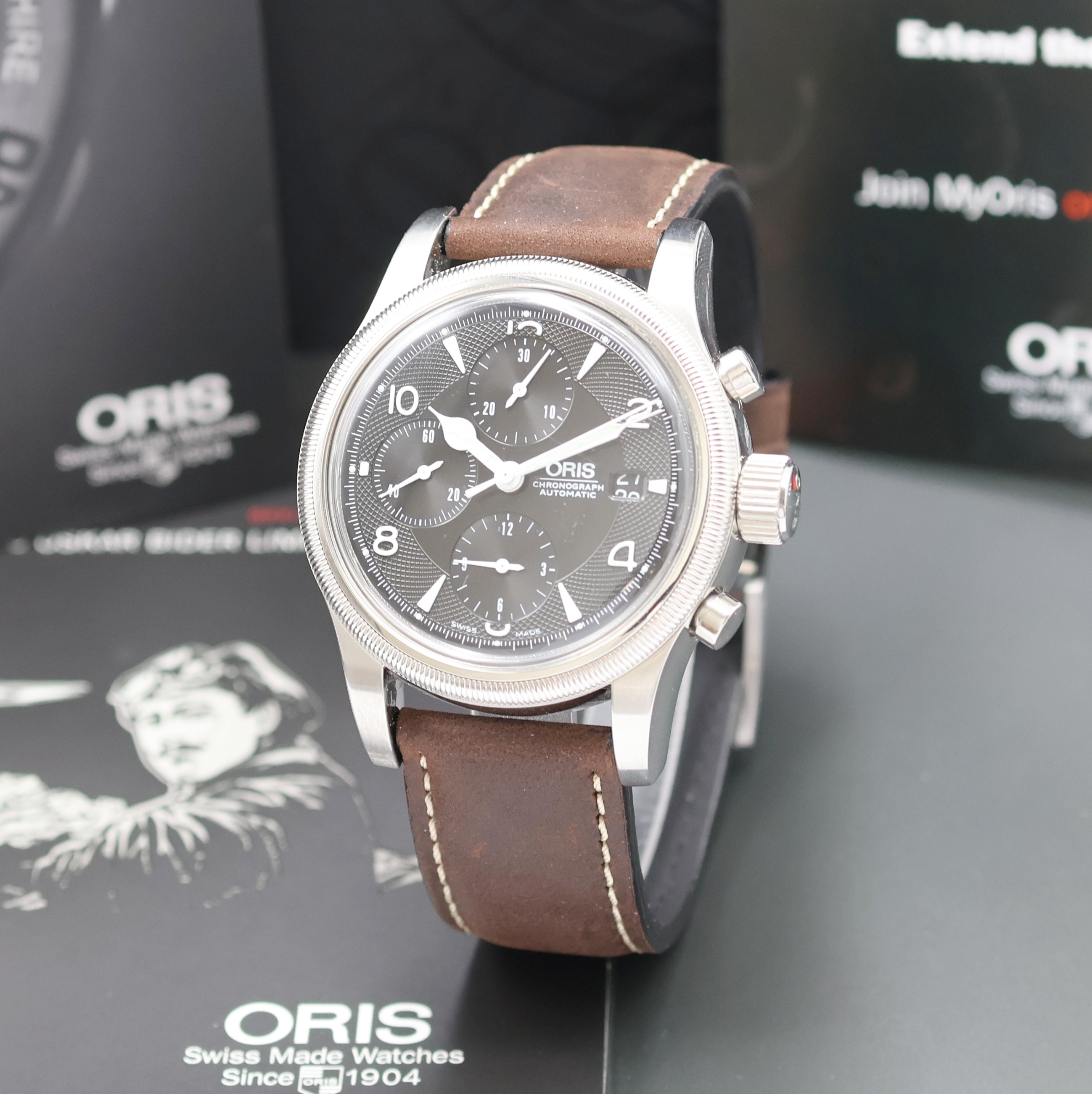 Image 27024001 - ORIS auf 300 Stück limitierte Armbandchronograph Oskar Bider Referenz 7567, Schweiz um ...