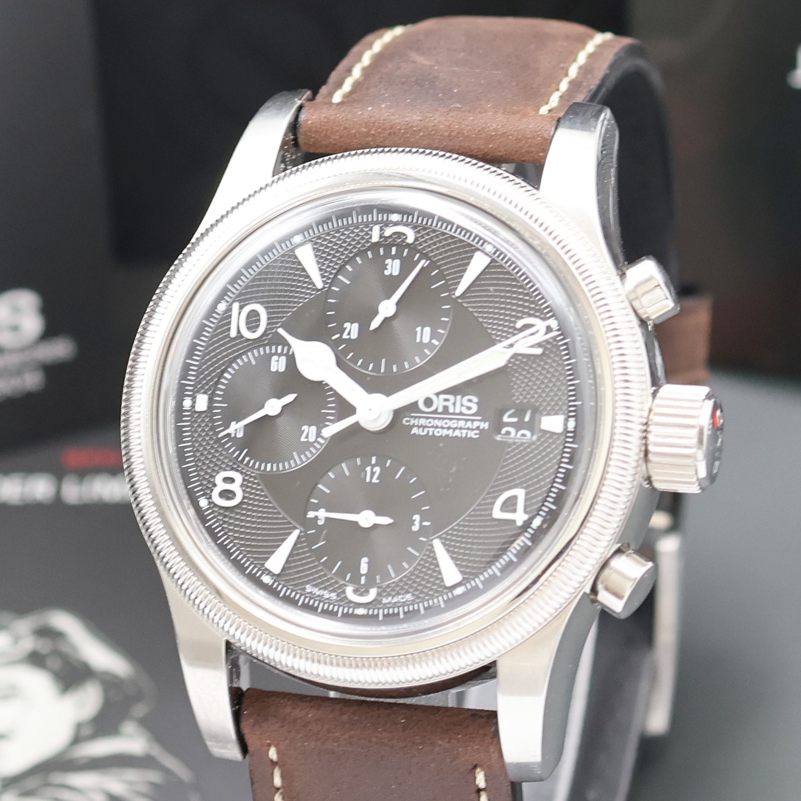 Detail a: ORIS auf 300 Stück limitierte Armbandchronograph Oskar Bider Referenz 7567, Schweiz um 2013, Automatik, 100 Jahre Alpenflug 13. Juli 1913, ...