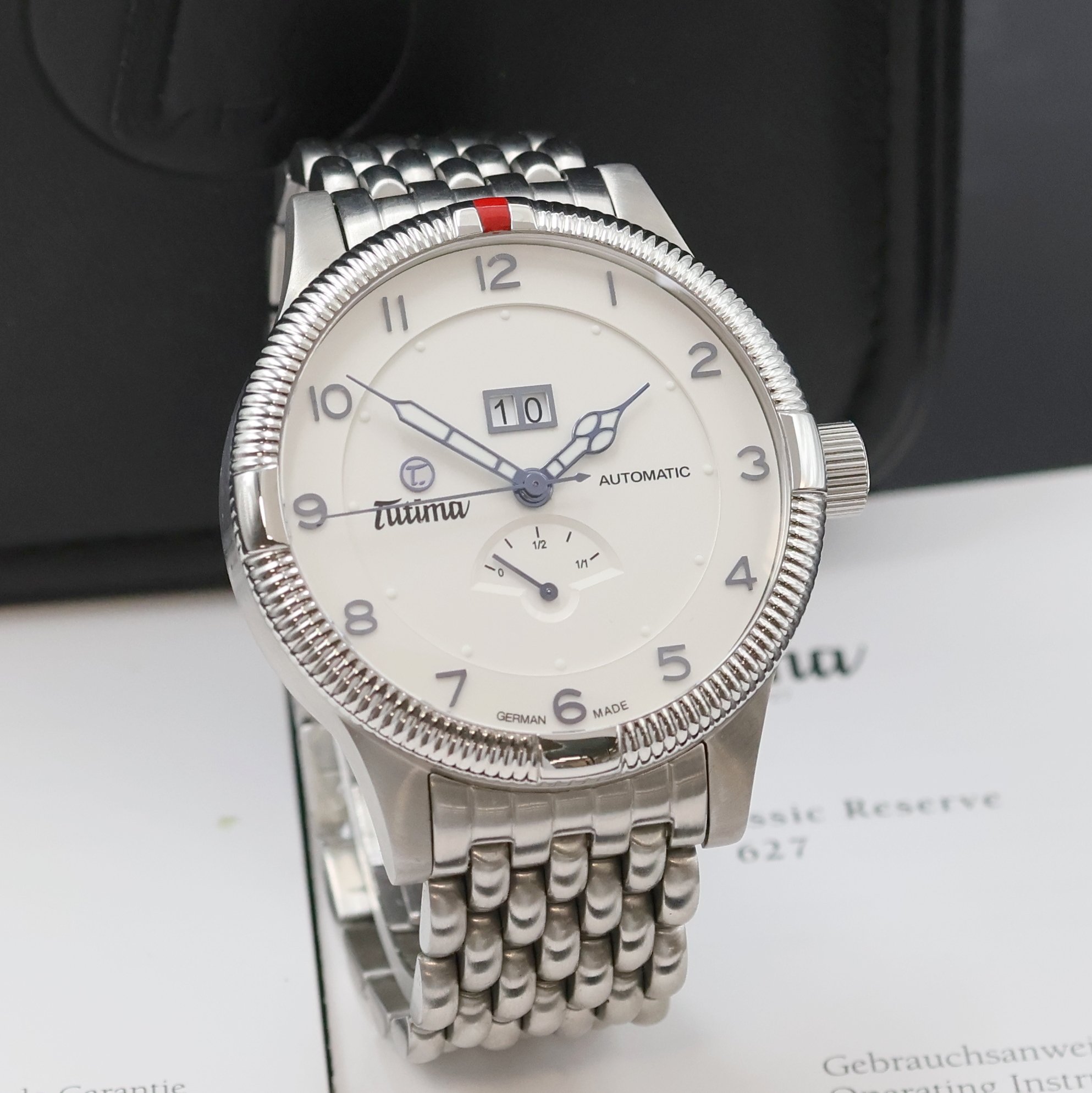 Detail b: TUTIMA Grand Classic Herrenarmbanduhr Referenz 627-02, Deutschland verk. lt. beil. Pap. 12/2011, Automatik, beids. vergl. Geh. in Edelstahl inkl. ...