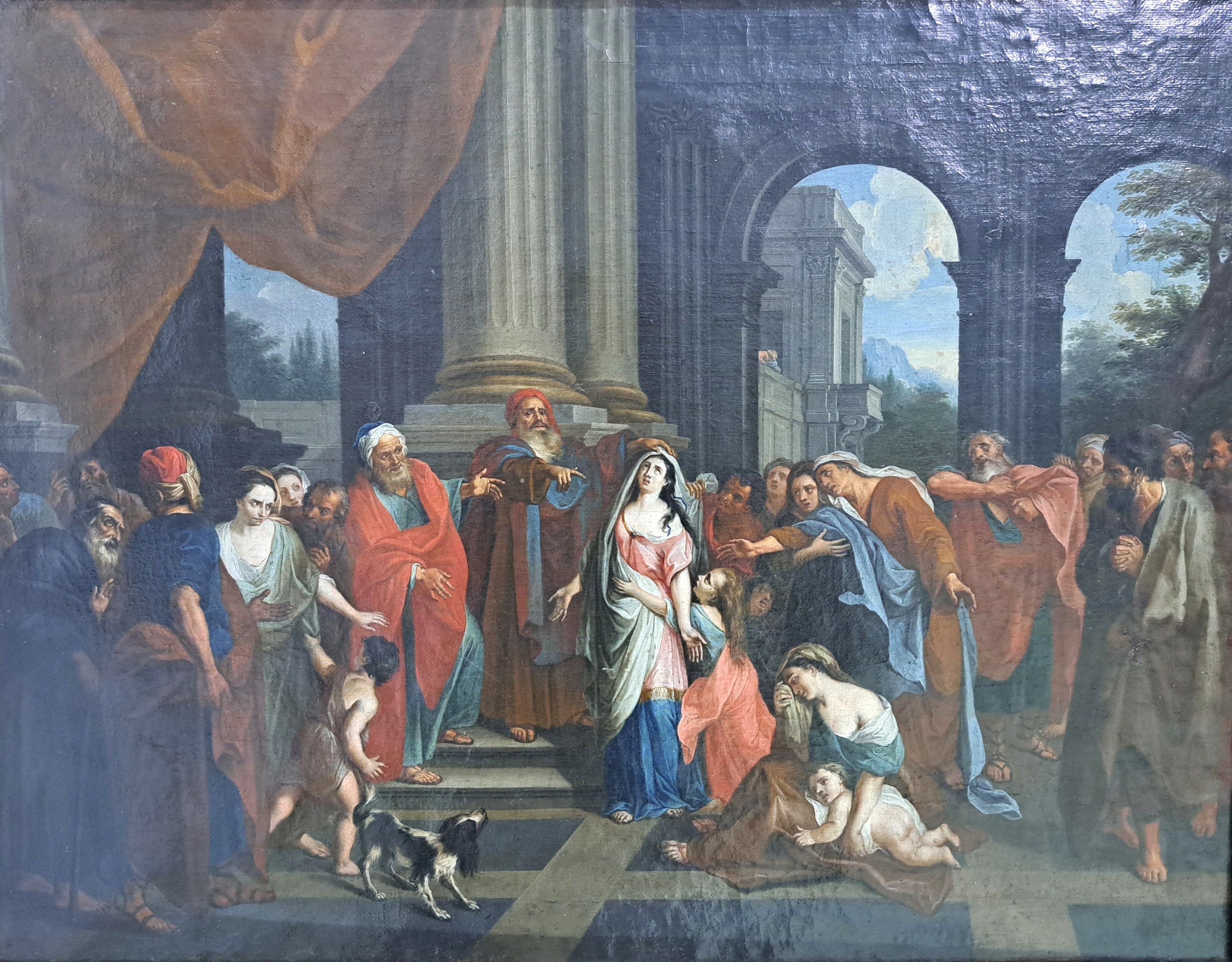Detail b: Unbekannter Künstler des 18./19.Jh., nach dem Vorbild von Antoine Coypel (1661-1722), Susanna und der Sündenfall der Ältesten bzw. die ...