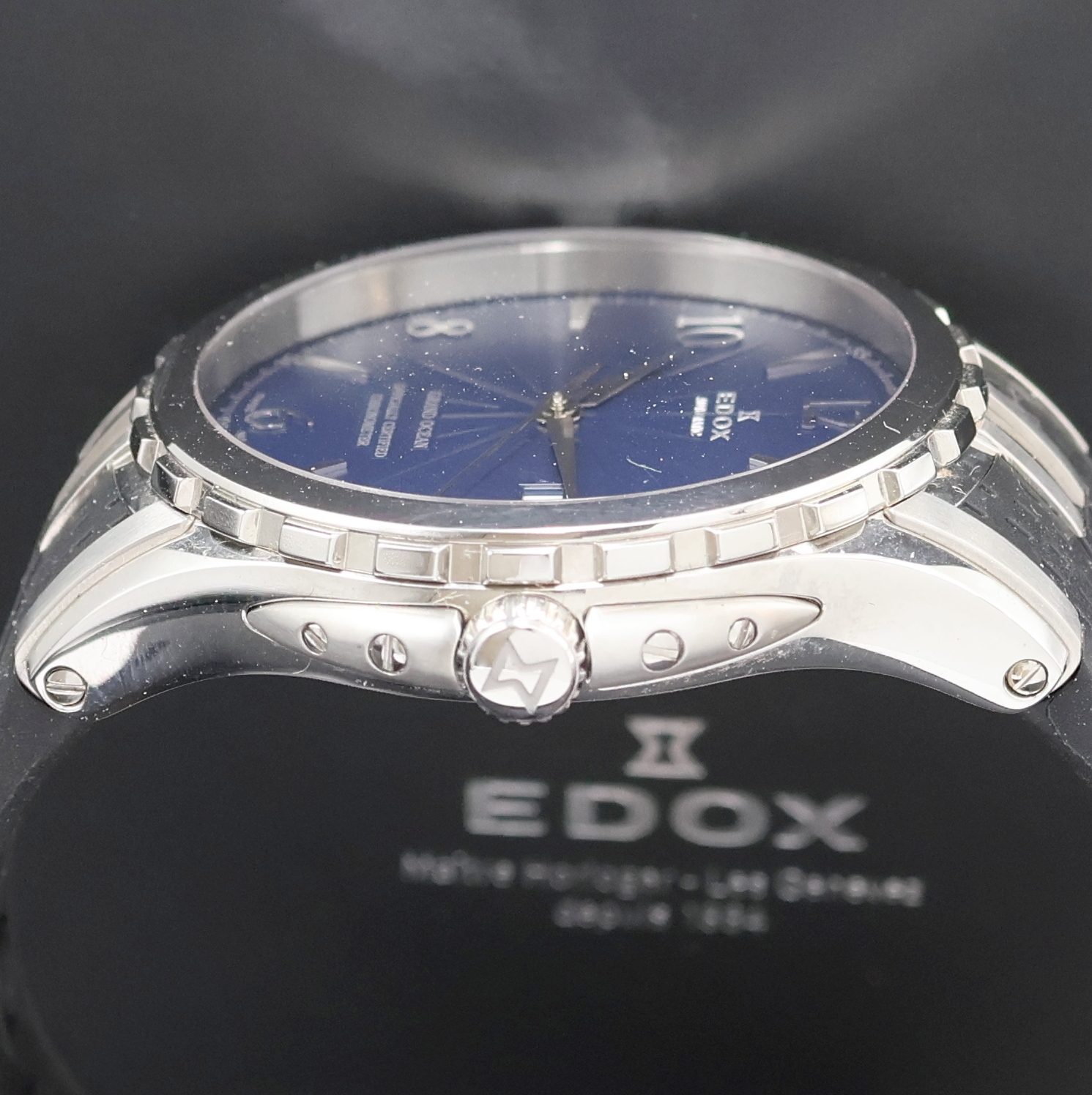 Detail c: EDOX Grand Ocean Chronometer Herrenarmbanduhr Referenz 80077, Schweiz verk. lt. beil. Garantiekarte 10/2013, Automatik, Edelstahlgeh. inkl. orig. ...