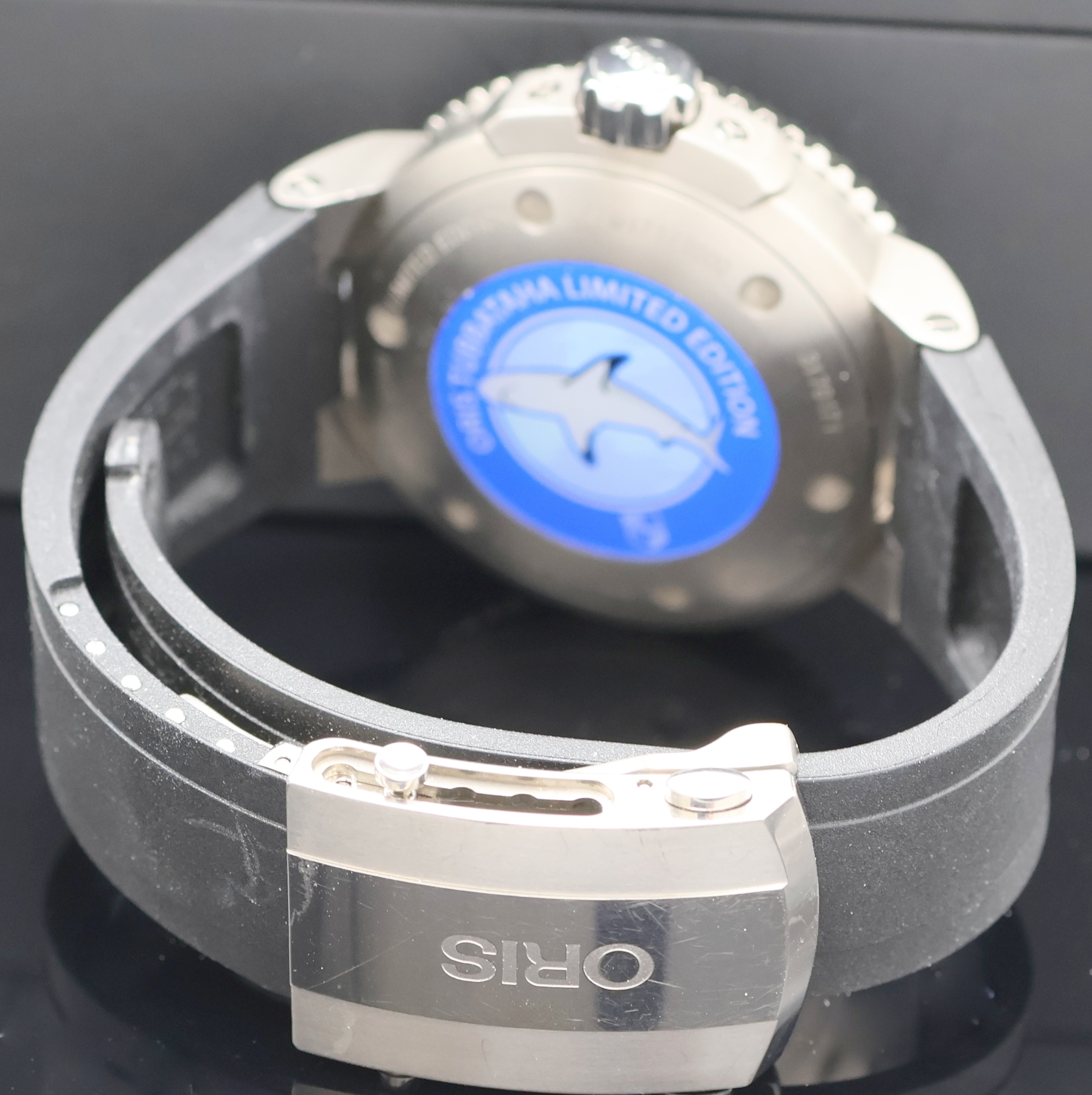 Detail c: ORIS Tubbataha Regulateur auf 2000 Stück limitierte Herrenarmbanduhr Referenz 7663, Schweiz um 2013, Automatik, Geh. in Titan m. orig. Kautschukband ...