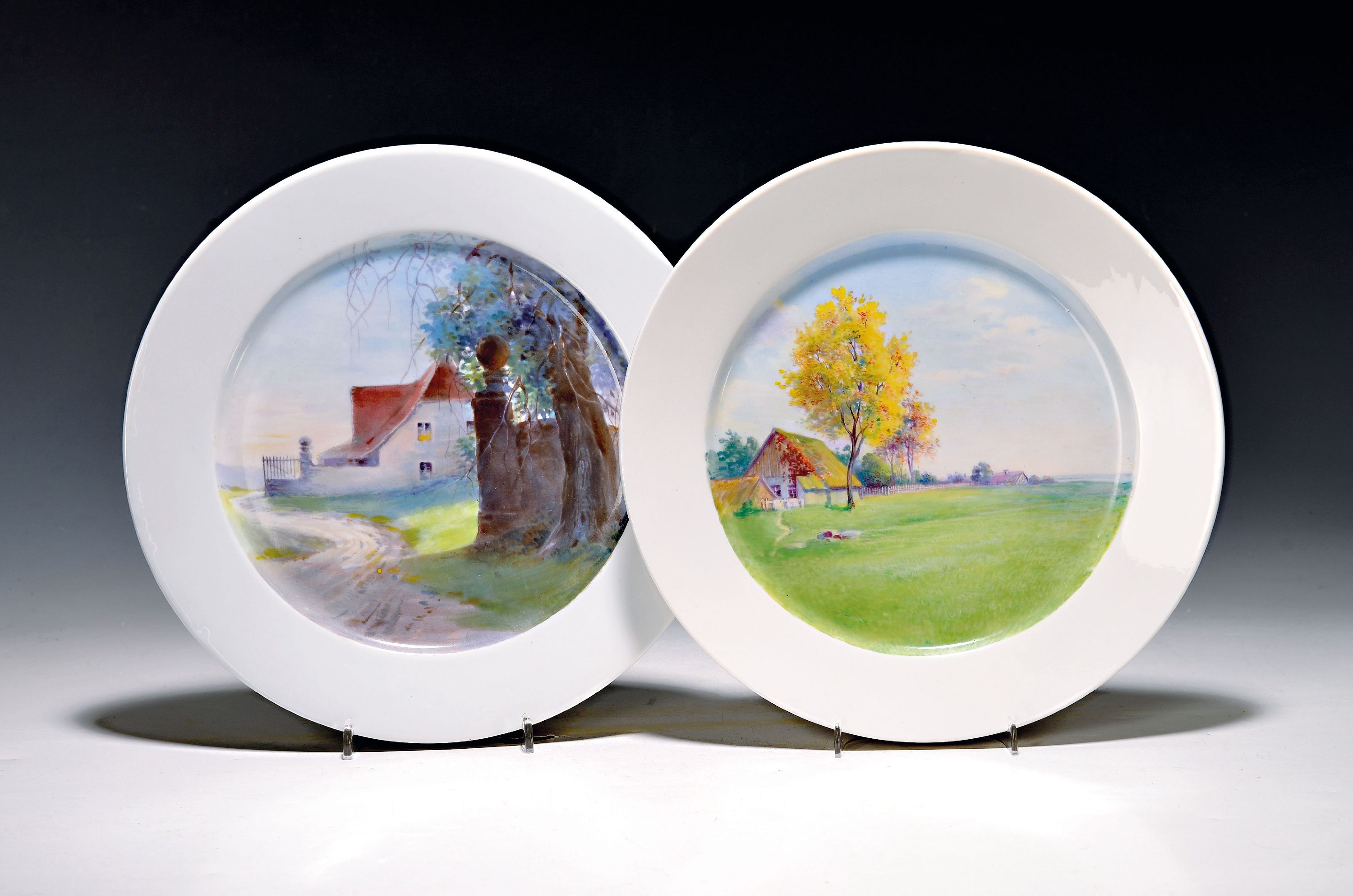 Image 27024057 - Paar Bildteller, Meissen, Formentwurf, Rudolf Hentschel, Dekor Entwurf und Ausführung ...