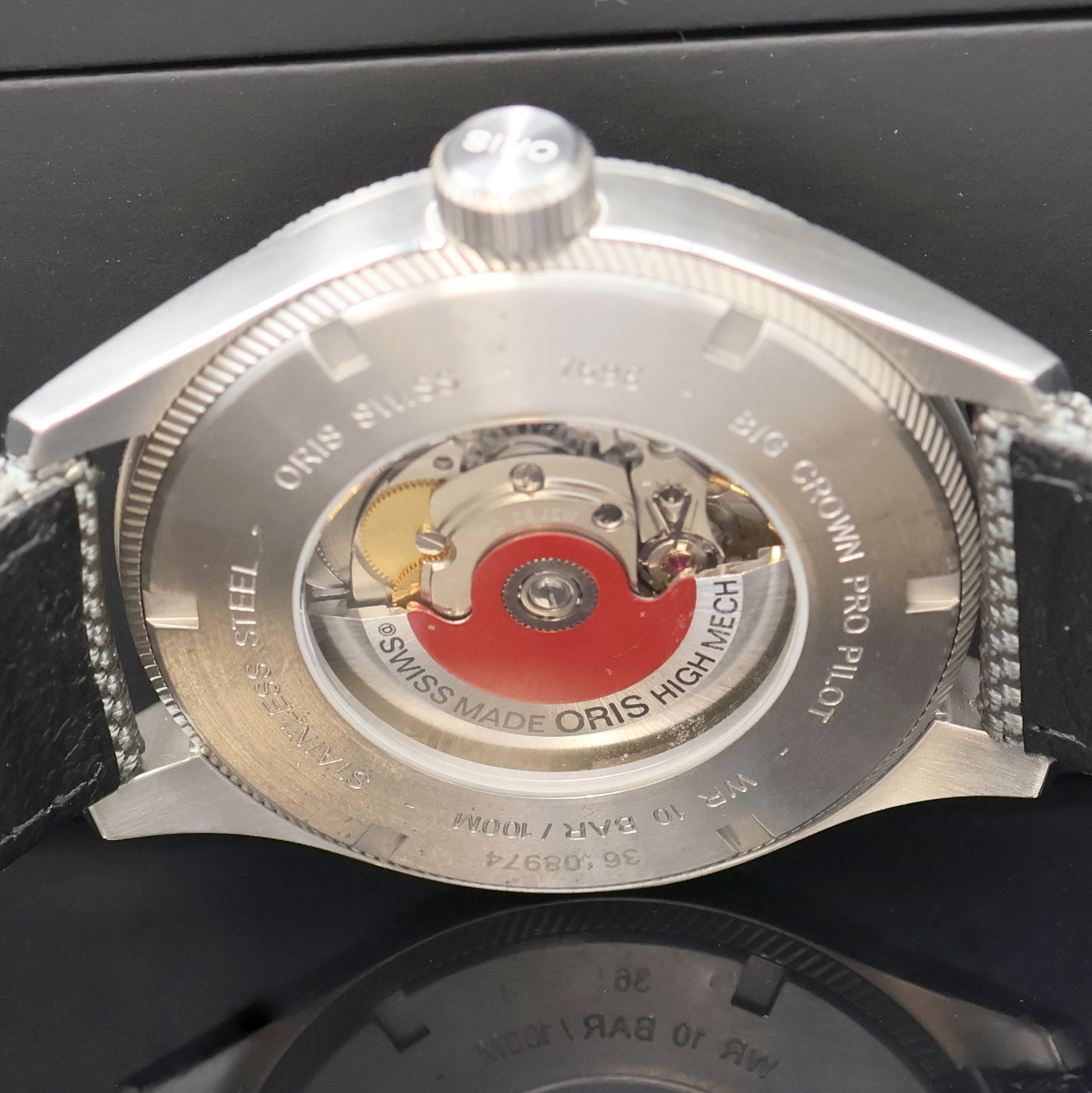 Detail e: ORIS Big Crown Pro Pilot Herrenarmbanduhr Referenz 7698, Schweiz verk. lt. beil. Garantie 09/2017, Automatik, Edelstahlgeh. inkl. orig. Textilband m. ...